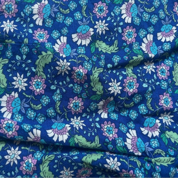 LOFT Floral Blue Ruffle Mini Skirt Linen Blend Casual Summer 12 - Picture 3 of 9